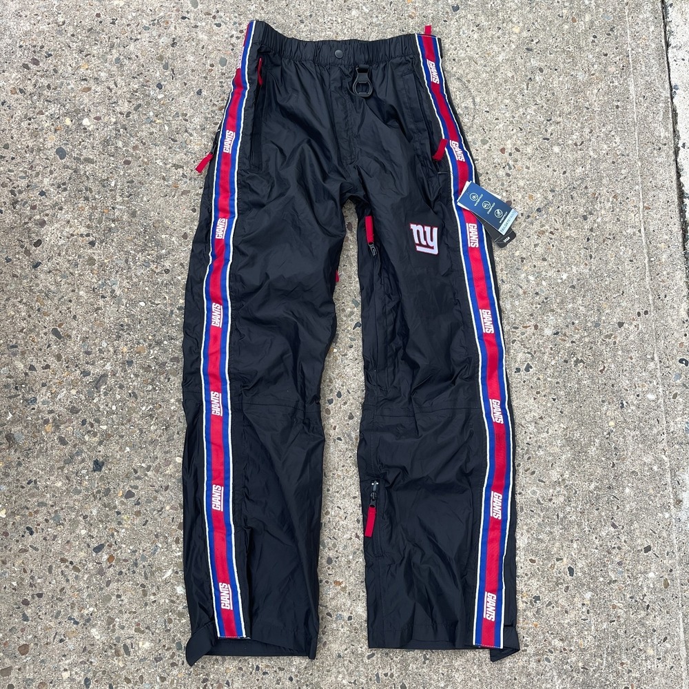 NWT New York Giants Tailgate Pants Mens S Black NFL Team Apparel Elastic Waist